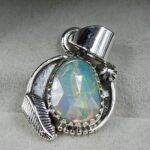 Ethiopian Opal Rose Cut 1" 925 Sterling Silver Pendant (REXT59-88)
