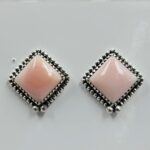 Pink Queen Conch 0.75" 925 Sterling Silver Stud Earrings (REXT59-128)
