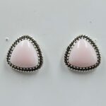 Pink Queen Conch 925 Sterling Silver Stud Earrings (REXT59-130)