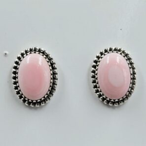 Pink Queen Conch 925 Sterling Silver Stud Earrings (REXT59-131)