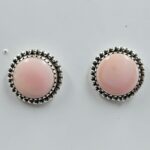 Pink Queen Conch 925 Sterling Silver Stud Earrings (REXT59-132)