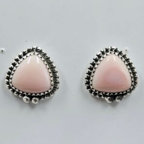 Pink Queen Conch 925 Sterling Silver Stud Earrings (REXT59-133)