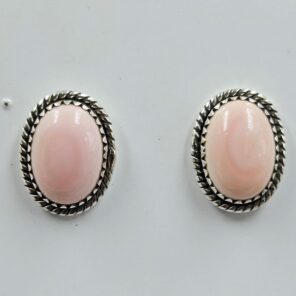 Pink Queen Conch 925 Sterling Silver Stud Earrings (REXT59-134)