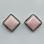 Pink Queen Conch 925 Sterling Silver Stud Earrings (REXT59-135)