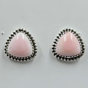 Pink Queen Conch 925 Sterling Silver Stud Earrings (REXT59-137)