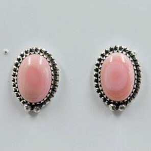 Pink Queen Conch 925 Sterling Silver Stud Earrings (REXT59-138)