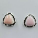 Pink Queen Conch 925 Sterling Silver Stud Earrings (REXT59-139)
