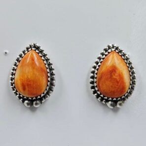 Spiny Oyster Shell 0.75" 925 Sterling Silver Stud Earrings (REXT59-124)