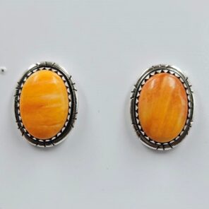 Spiny Oyster Shell 0.75" 925 Sterling Silver Stud Earrings (REXT59-125)