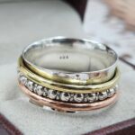 Two Tone 925 Sterling Silver Spinner Ring (REXT156-134)