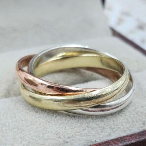 Two Tone 925 Sterling Silver Spinner Ring (REXT156-135)