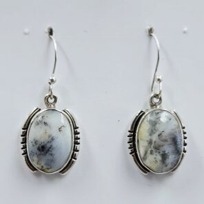 Dendritic Agate 1.25" 925 Sterling Silver Earrings (REXT156-69)