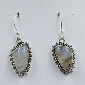 Dendritic Agate 1.25" 925 Sterling Silver Earrings (REXT156-71)