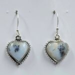 Dendritic Agate 1.25" 925 Sterling Silver Earrings (REXT156-72)
