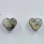 Dendritic Agate 0.5" 925 Sterling Silver Stud Earrings (REXT156-73)