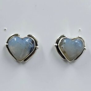 Dendritic Agate 0.5" 925 Sterling Silver Stud Earrings (REXT156-76)