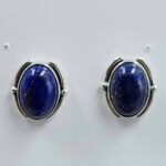 Lapis Lazuli 0.6" 925 Sterling Silver Stud Earrings (REXT156-94)
