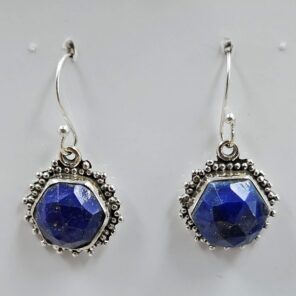 Lapis Lazuli 1.25" 925 Sterling Silver Earrings (REXT156-95)