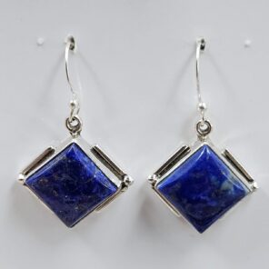 Lapis Lazuli 1.25" 925 Sterling Silver Earrings (REXT156-96)