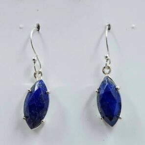 Lapis Lazuli 1.25" 925 Sterling Silver Earrings (REXT156-99)