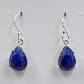 Lapis Lazuli 1.25" 925 Sterling Silver Earrings (REXT156-100)