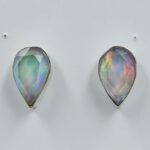 Aurora Opal Cut 0.6" 925 Sterling Silver Stud Earrings (RS19-405)