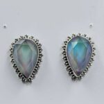 Aurora Opal Cut 0.75" 925 Sterling Silver Stud Earrings (RS19-406)