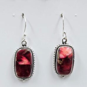 Red Rose Dahlia 1.5" 925 Sterling Silver Earrings (REXT157-123)