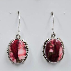Red Rose Dahlia 1.25" 925 Sterling Silver Earrings (REXT157-121)
