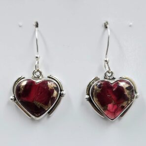 Red Rose Dahlia 1.25" 925 Sterling Silver Earrings (REXT157-120)