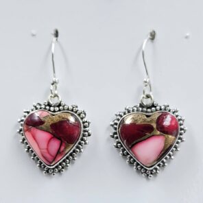 Red Rose Dahlia 1.25" 925 Sterling Silver Earrings (REXT157-119)