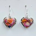Pink Dahlia Turquoise 1.25" 925 Sterling Silver Earrings (REXT157-100)