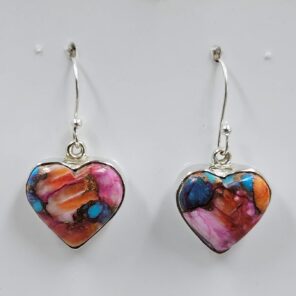 Pink Dahlia Turquoise 1.25" 925 Sterling Silver Earrings (REXT157-101)