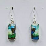 Peacock Dahlia 1.25" 925 Sterling Silver Earrings (RS19-355)
