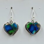 Peacock Dahlia 1" 925 Sterling Silver Earrings (RS19-354)