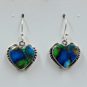 Peacock Dahlia 1" 925 Sterling Silver Earrings (RS19-354)