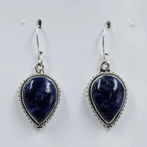 Sodalite 1.25" 925 Sterling Silver Earrings (REXT157-156)