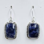 Sodalite 1.25" 925 Sterling Silver Earrings (REXT157-155)