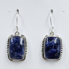 Sodalite 1.25" 925 Sterling Silver Earrings (REXT157-155)