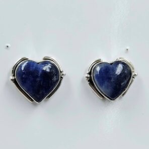 Sodalite 0.6" 925 Sterling Silver Stud Earrings (REXT157-150)