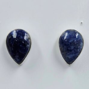 Sodalite 0.6" 925 Sterling Silver Stud Earrings (REXT157-149)