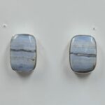 Blue Lace Agate 0.6" 925 Sterling Silver Stud Earrings (REXT157-147)