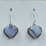 Blue Lace Agate 1" 925 Sterling Silver Earrings (REXT157-143)