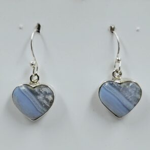 Blue Lace Agate 1" 925 Sterling Silver Earrings (REXT157-140)