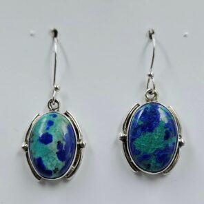 Chrysocolla 1.25" 925 Sterling Silver Earrings (RS19-364)