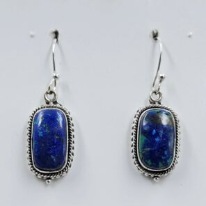 Chrysocolla 1.25" 925 Sterling Silver Earrings (RS19-365)
