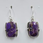 Purple Copper Turquoise 1.5" 925 Sterling Silver Earrings (REXT157-162)