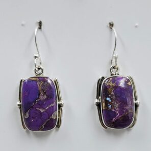 Purple Copper Turquoise 1.5" 925 Sterling Silver Earrings (REXT157-162)