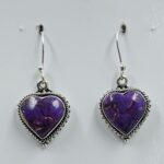 Purple Copper Turquoise 1.25" 925 Sterling Silver Earrings (REXT157-160)