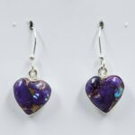 Purple Copper Turquoise 1" 925 Sterling Silver Earrings (REXT157-159)